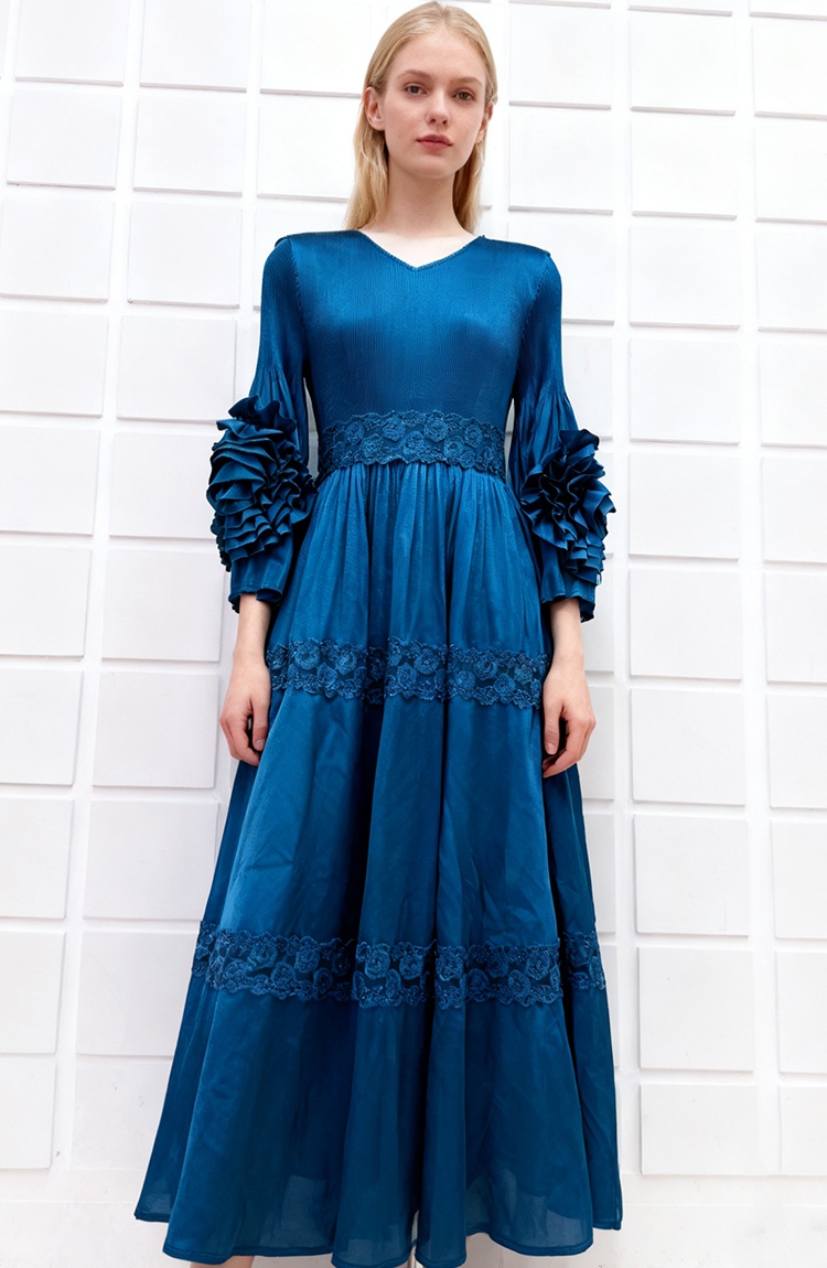 European style Bohemian style hollow embroidery dress