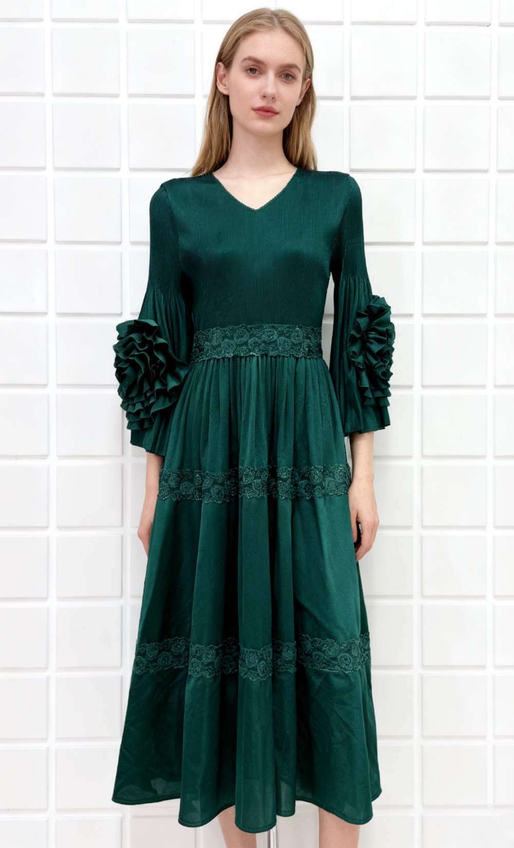 European style Bohemian style hollow embroidery dress
