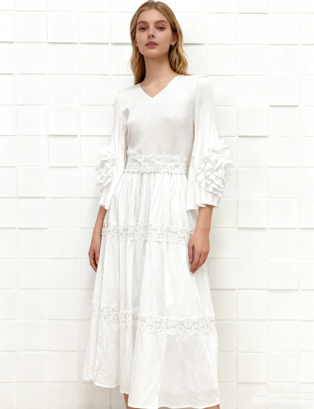 European style Bohemian style hollow embroidery dress