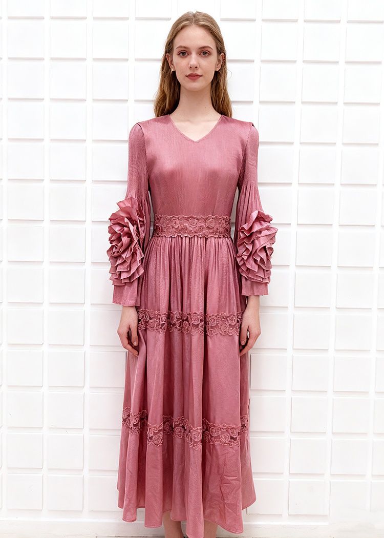 European style Bohemian style hollow embroidery dress