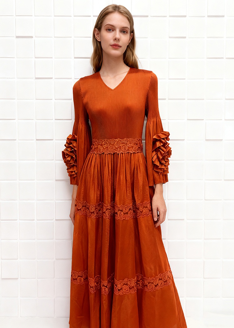 European style Bohemian style hollow embroidery dress