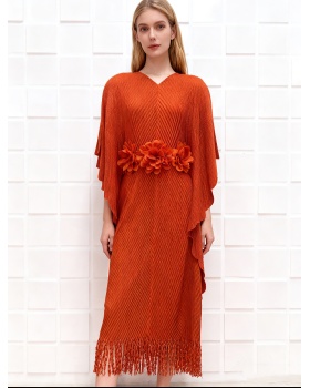 Large yard European style long dress tassels dress