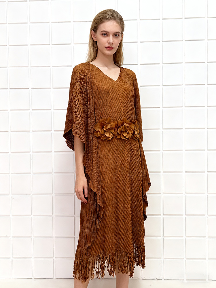 Large yard European style long dress tassels dress