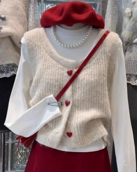 Heart tops Korean style vest for women