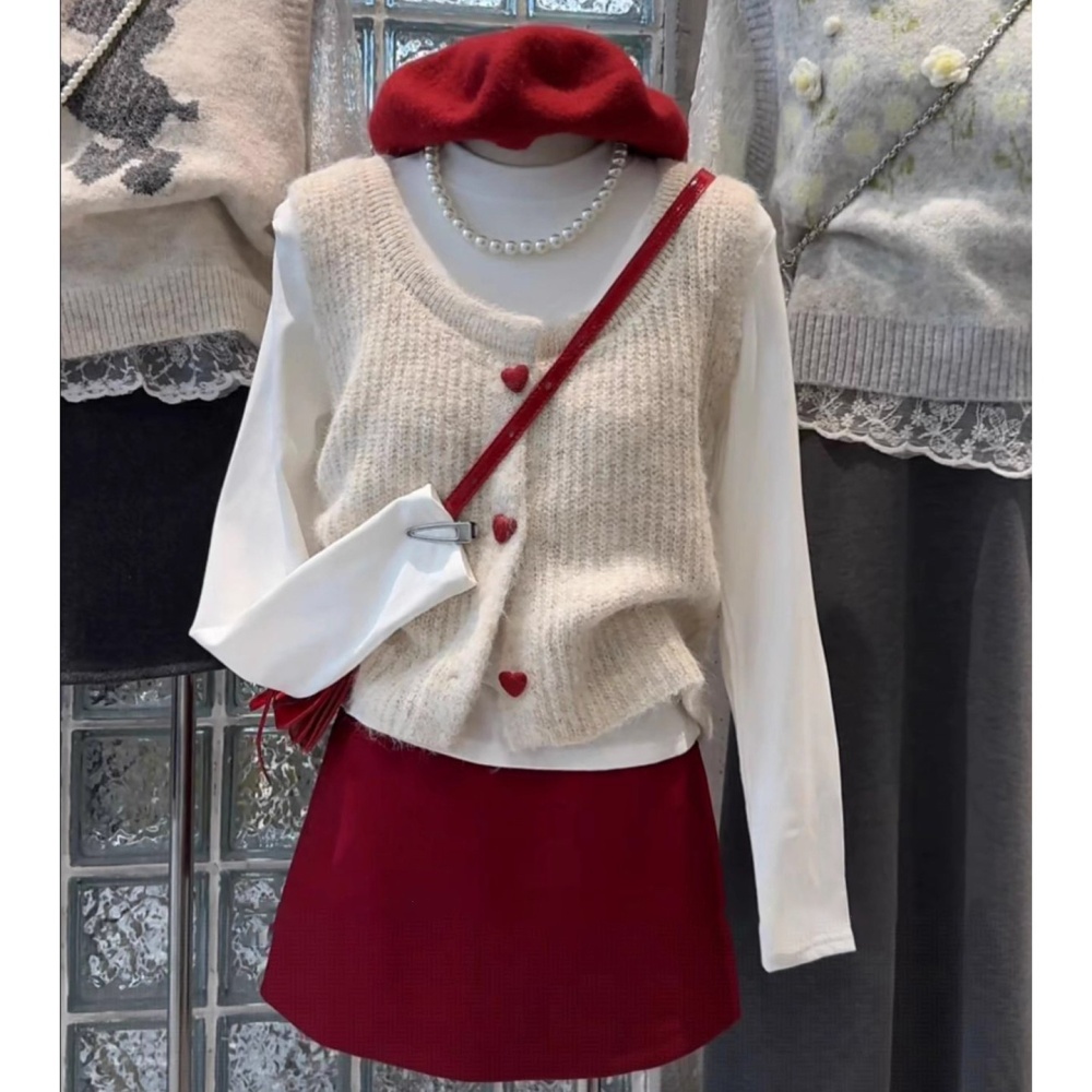 Heart tops Korean style vest for women