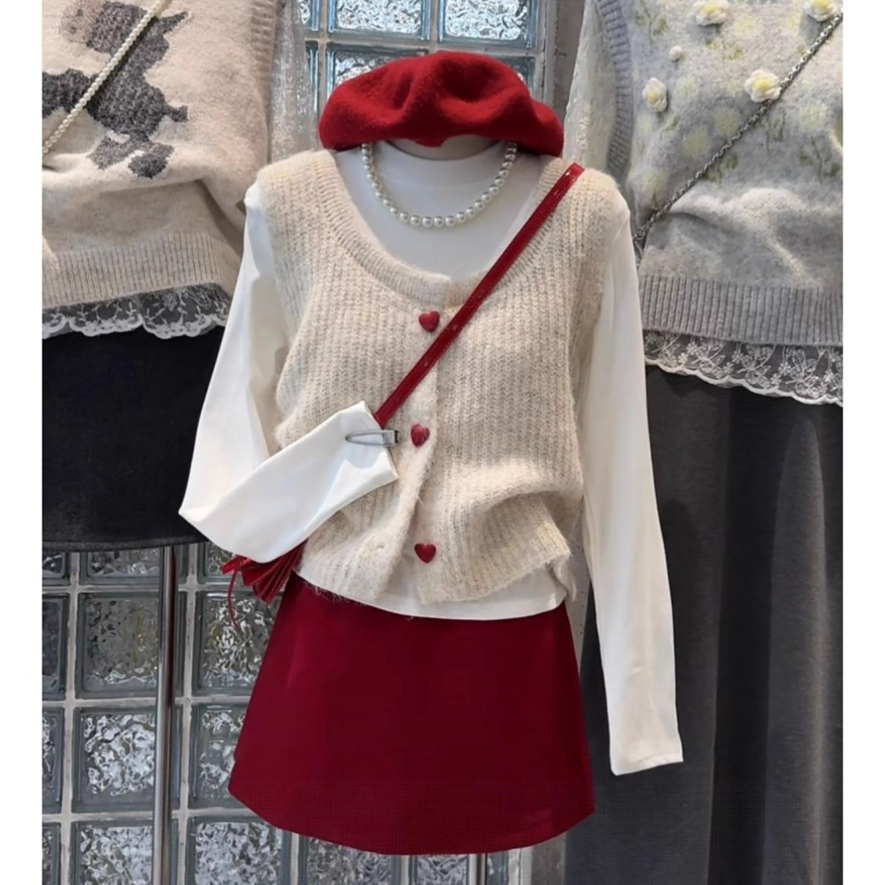 Heart tops Korean style vest for women