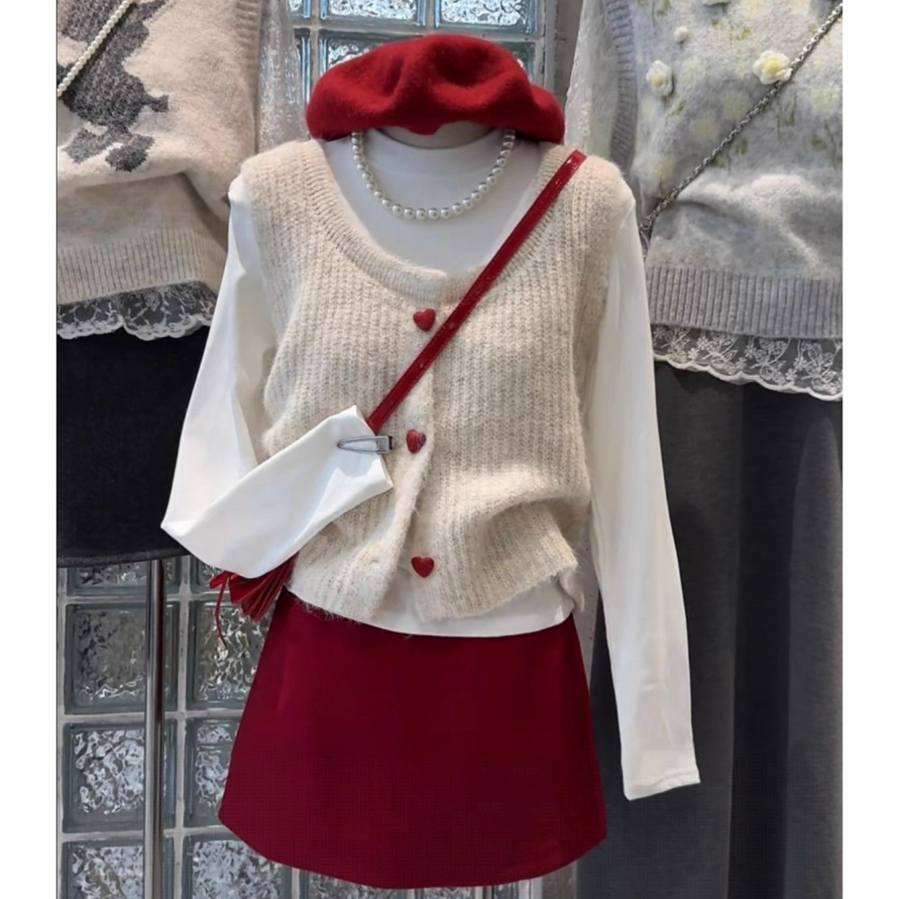 Heart tops Korean style vest for women