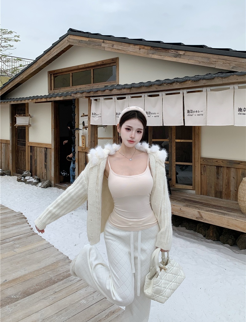 Elmo knitted coat navy collar sweater