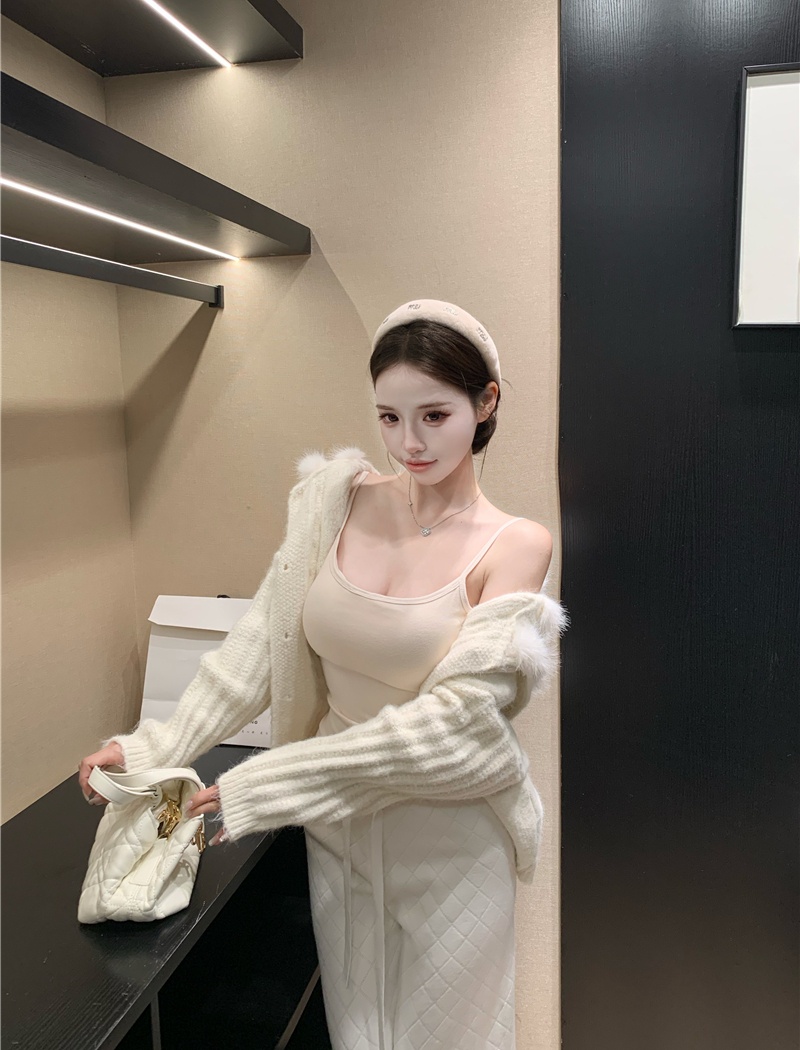 Elmo knitted coat navy collar sweater