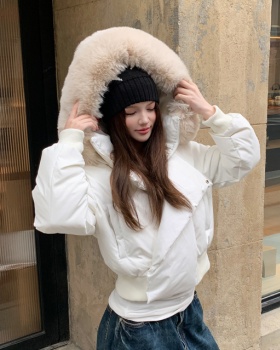 Fur collar couples coat all-match American style cotton coat