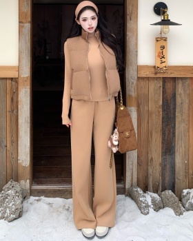 Bottoming tops knitted waistcoat 3pcs set for women