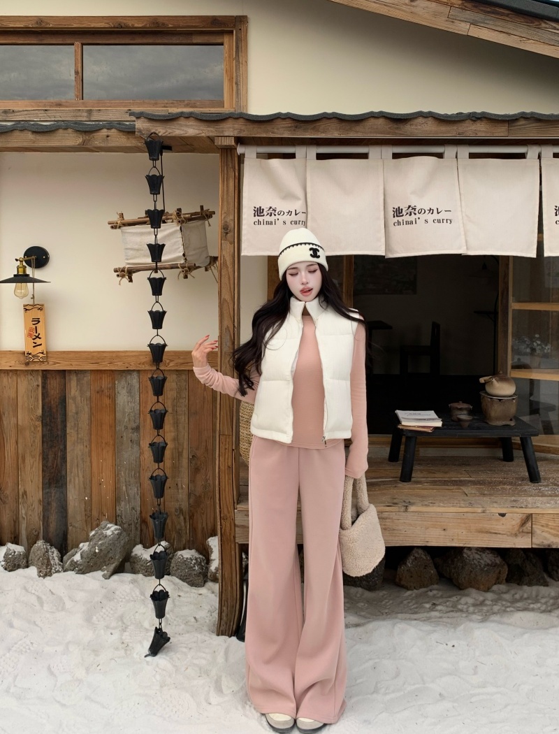 Bottoming tops knitted waistcoat 3pcs set for women