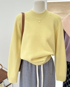 Western style tops half high collar sweater for women