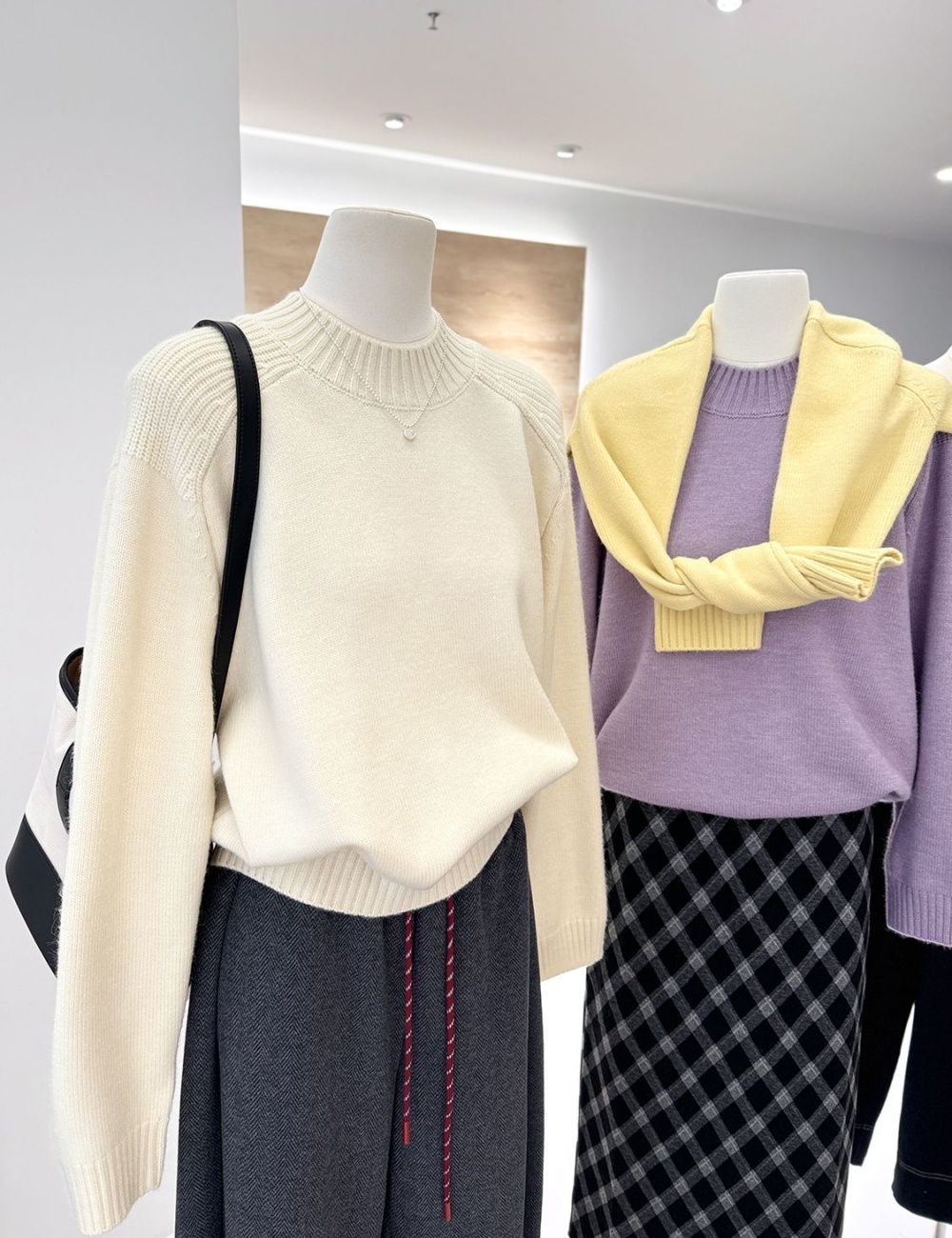 Western style tops half high collar sweater for women