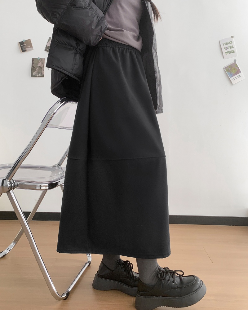 Thick and disorderly autumn and winter A-line skirt