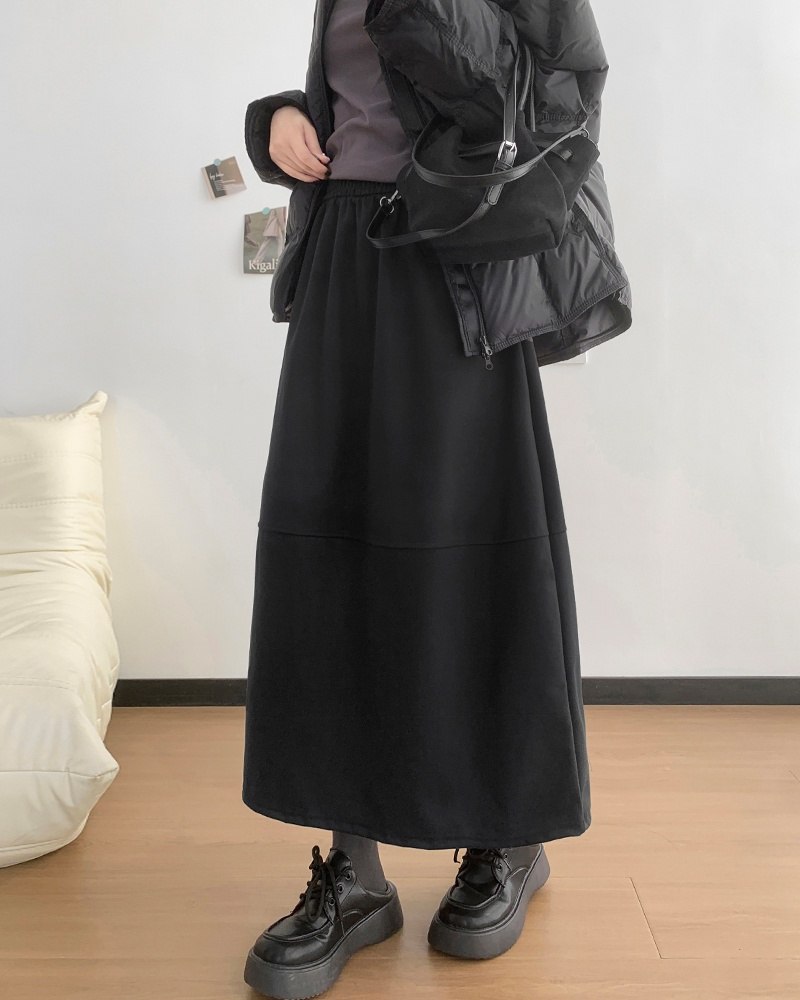 Thick and disorderly autumn and winter A-line skirt
