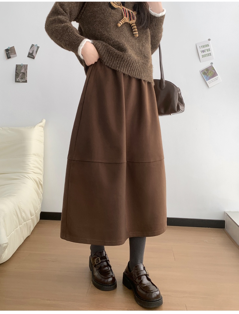 Thick and disorderly autumn and winter A-line skirt