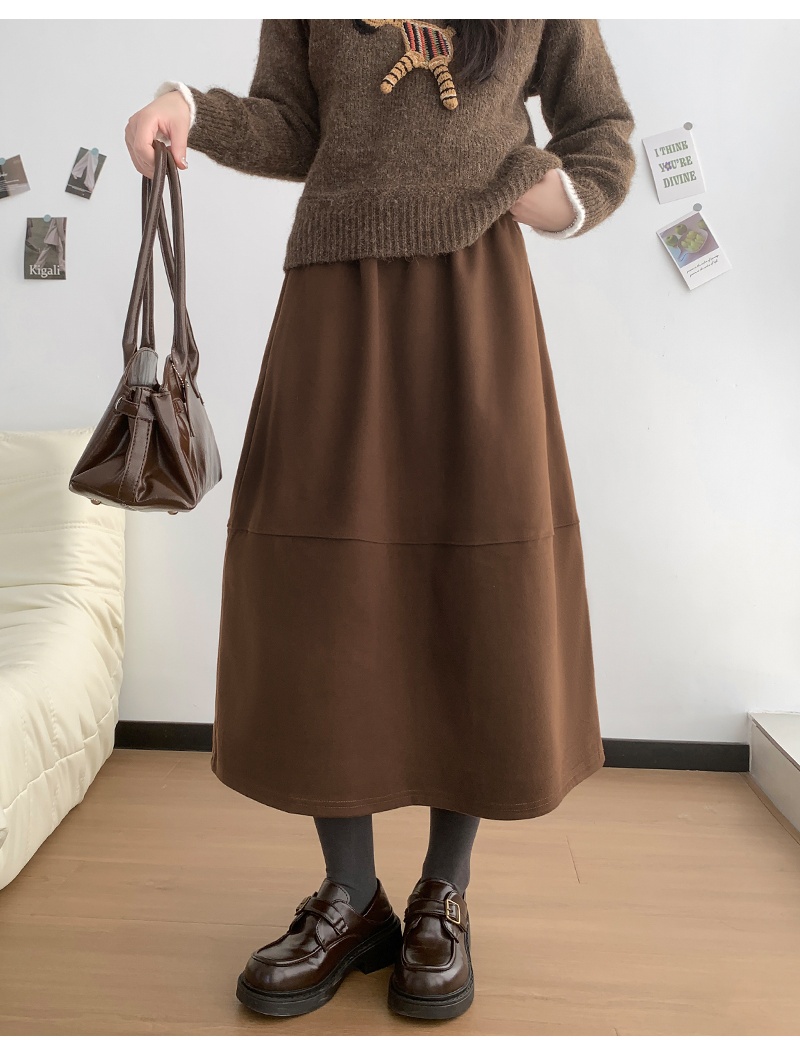 Thick and disorderly autumn and winter A-line skirt