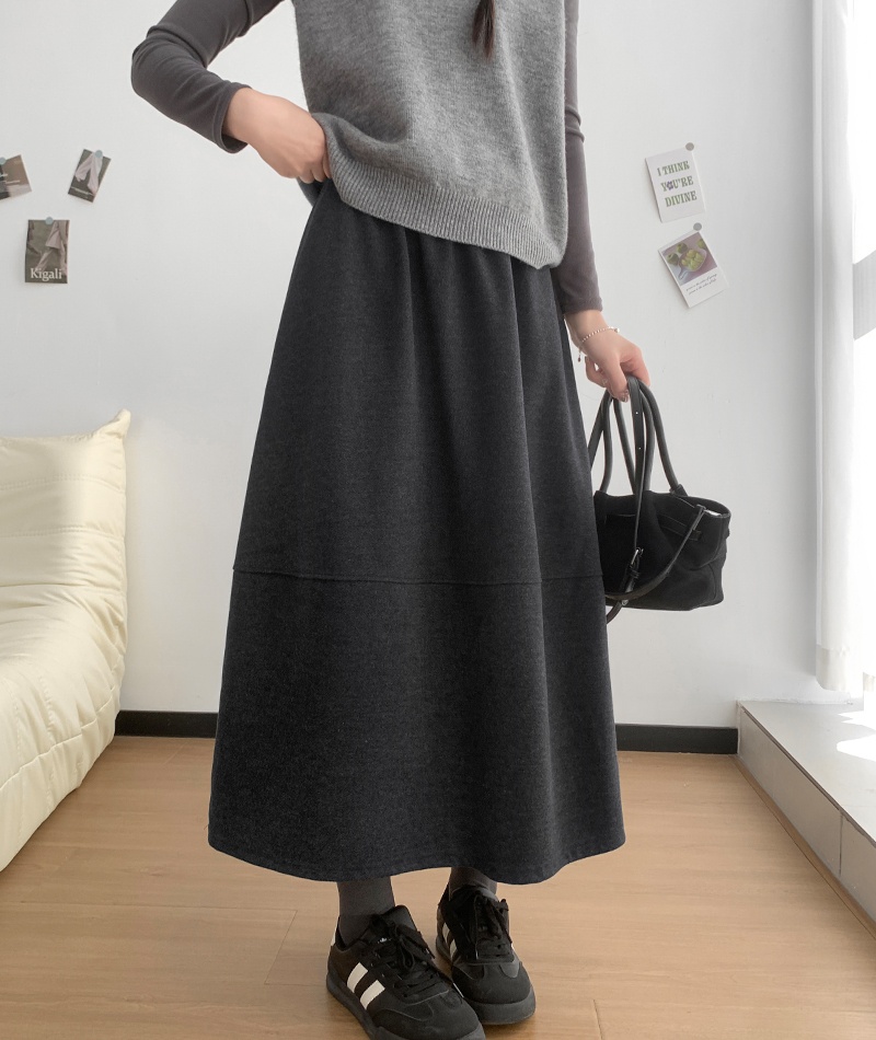 Thick and disorderly autumn and winter A-line skirt