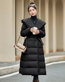 Winter removable temperament cashmere down coat