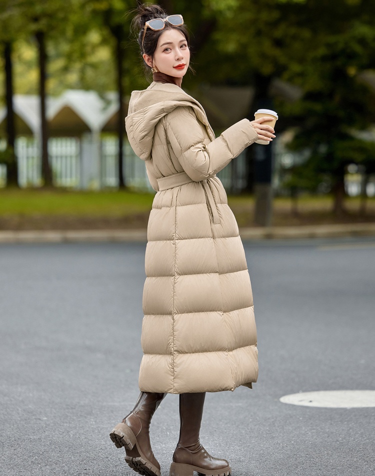 Winter removable temperament cashmere down coat