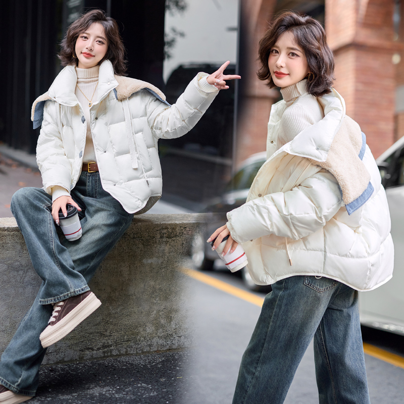 Splice all-match denim winter down coat