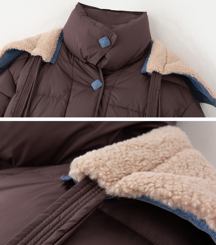 Splice all-match denim winter down coat