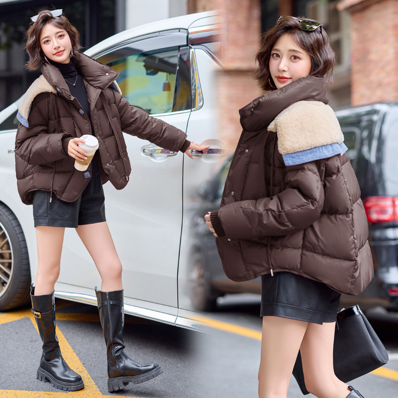 Splice all-match denim winter down coat