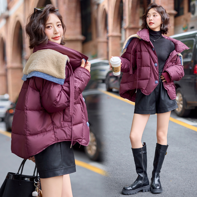 Splice all-match denim winter down coat