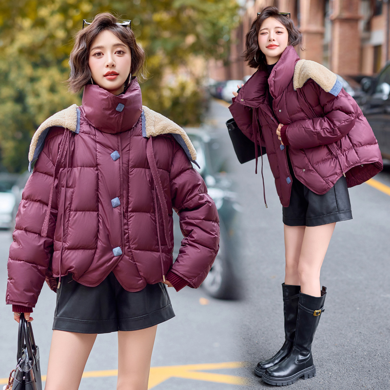 Splice all-match denim winter down coat