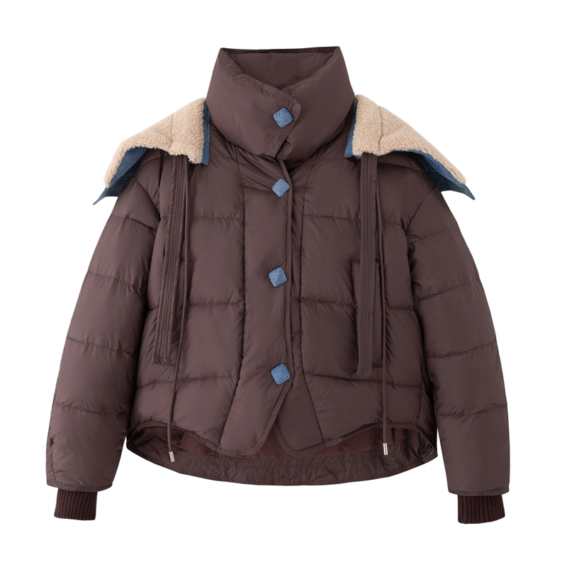 Splice all-match denim winter down coat