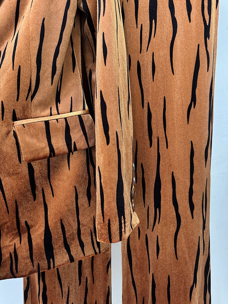 Long printing business suit European style jacket a set