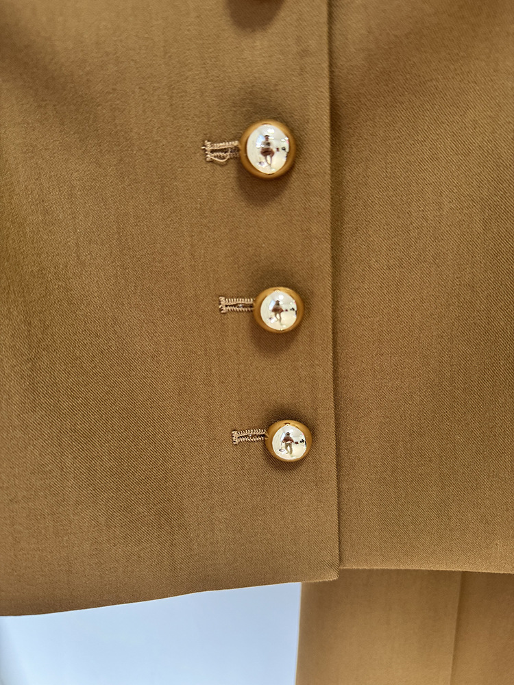 Buckle decoration simple fashion jacket 2pcs set