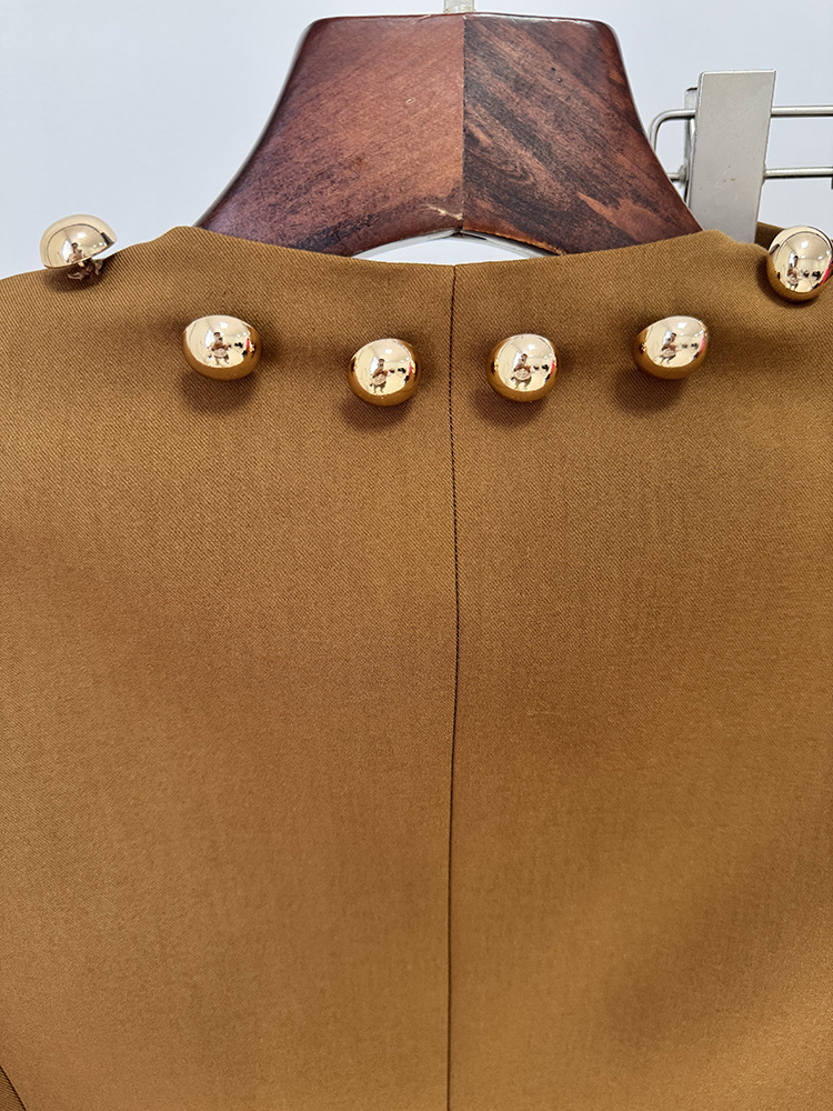 Buckle decoration simple fashion jacket 2pcs set