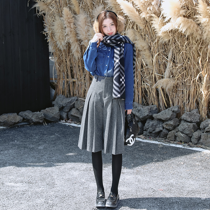 Casual Korean style tender plus velvet denim coat