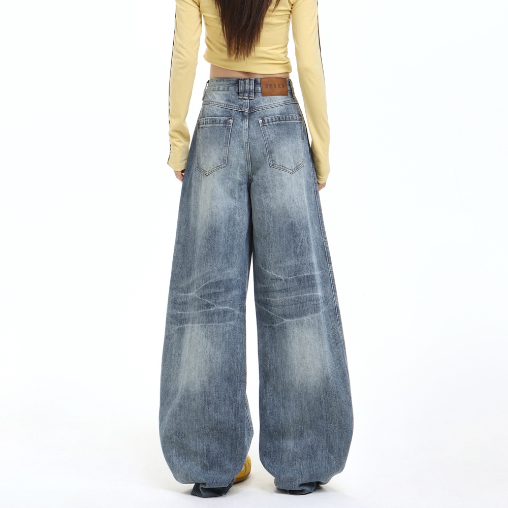 Drape American style long pants high waist pants for women