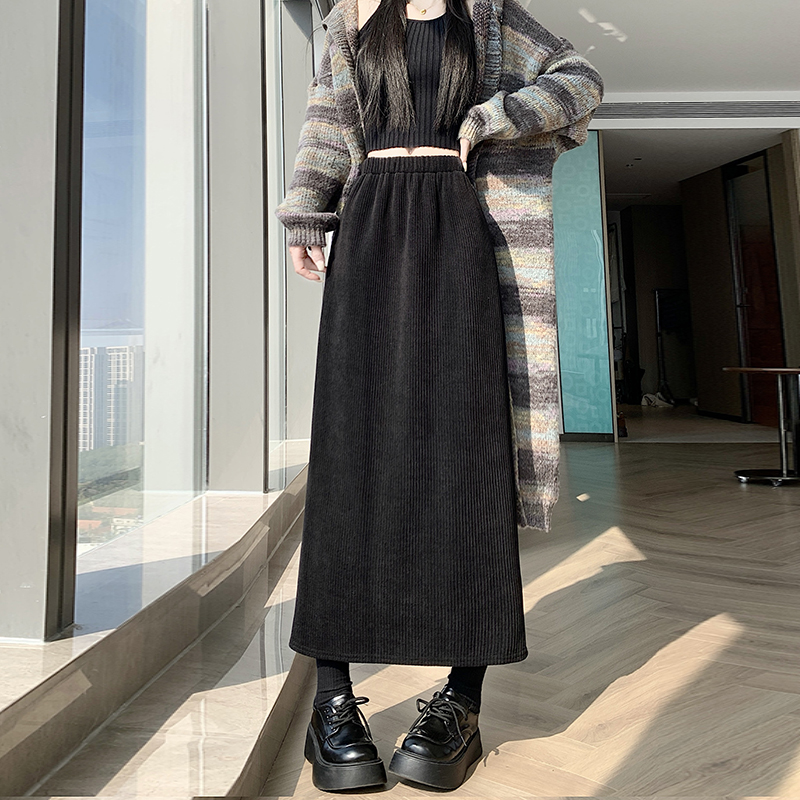 Straight autumn and winter high waist skirt