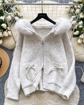 Long sleeve loose lazy sweater bow fashion Korean style coat