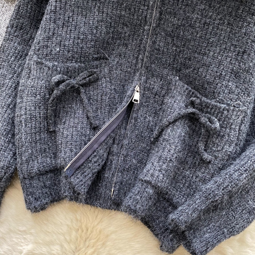 Long sleeve loose lazy sweater bow fashion Korean style coat