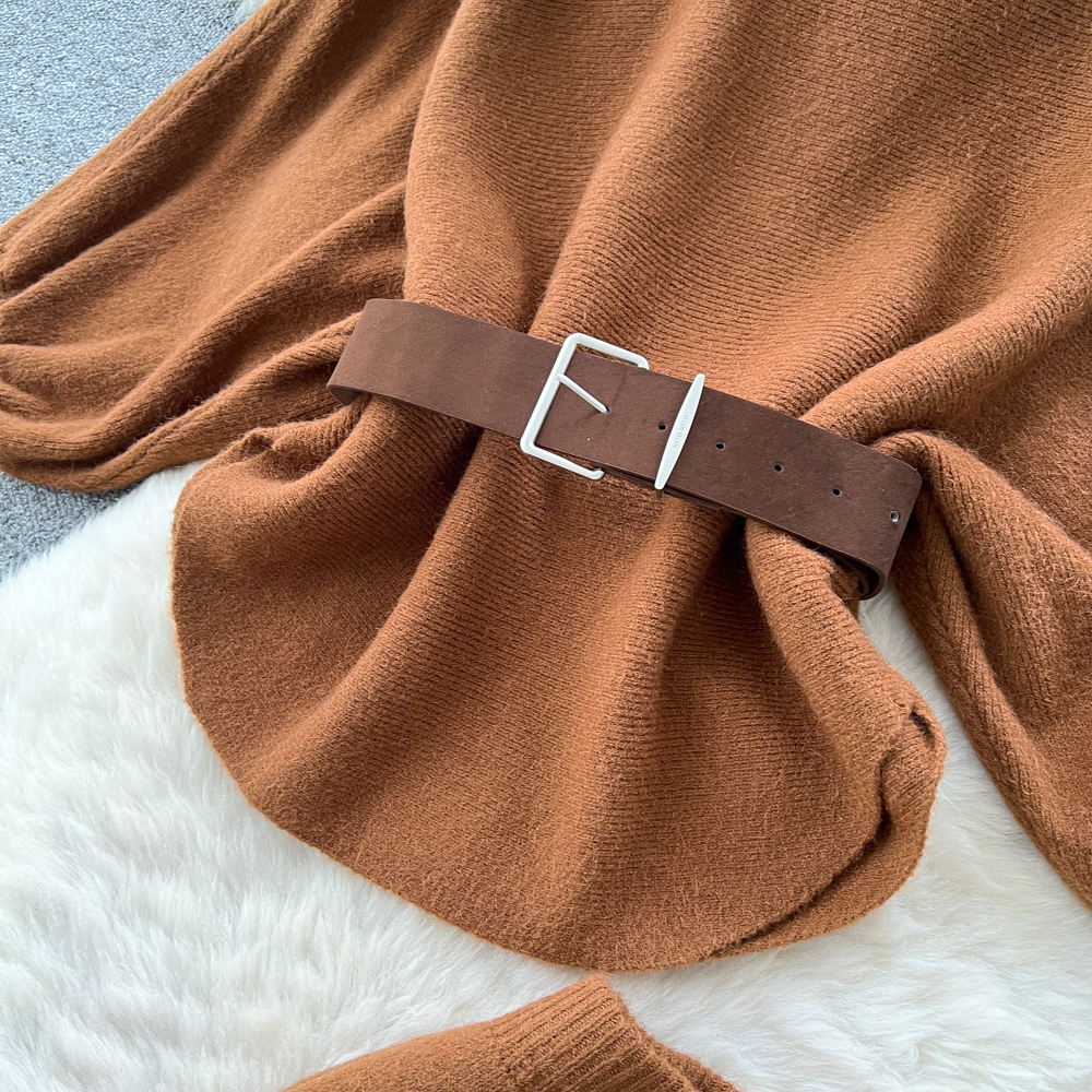 Pinched waist fashion skirt high waist tops 2pcs set