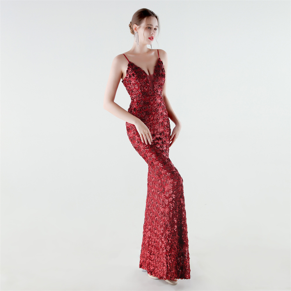 Slim sequins mermaid evening dress