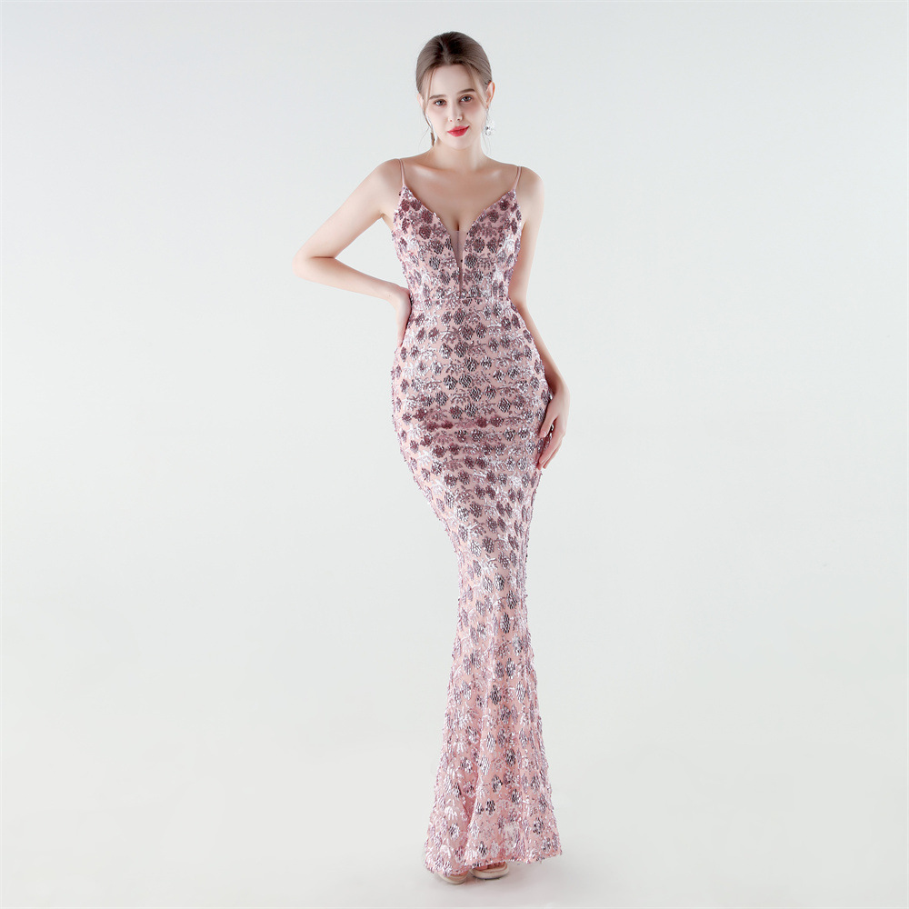 Slim sequins mermaid evening dress