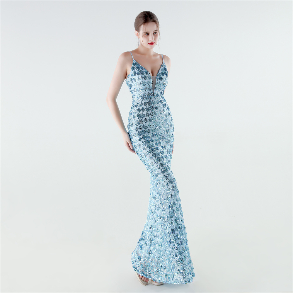 Slim sequins mermaid evening dress