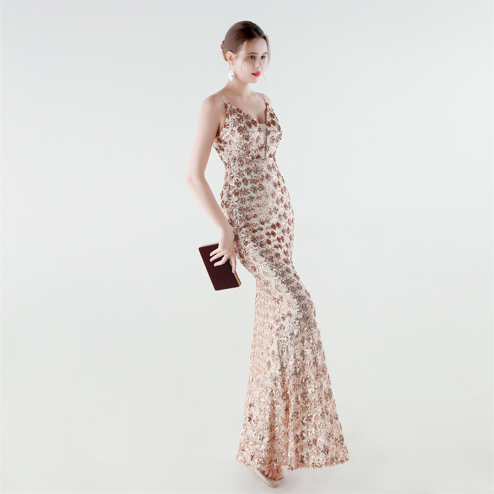 Slim sequins mermaid evening dress
