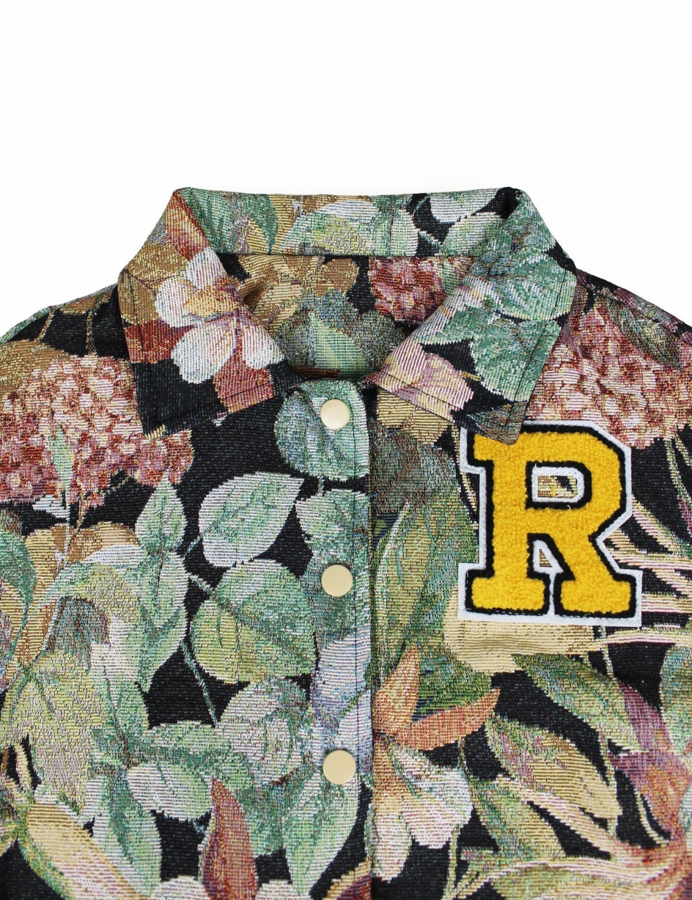 Retro loose coat printing short jacket for women