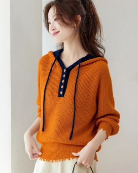 Loose slim hat autumn and winter lazy sweater for women