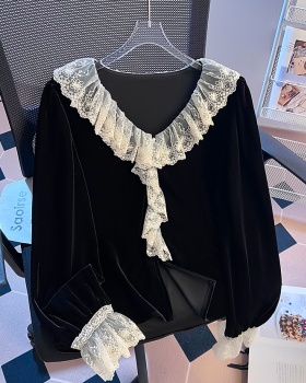 Tender niche shirt France style lace tops for women