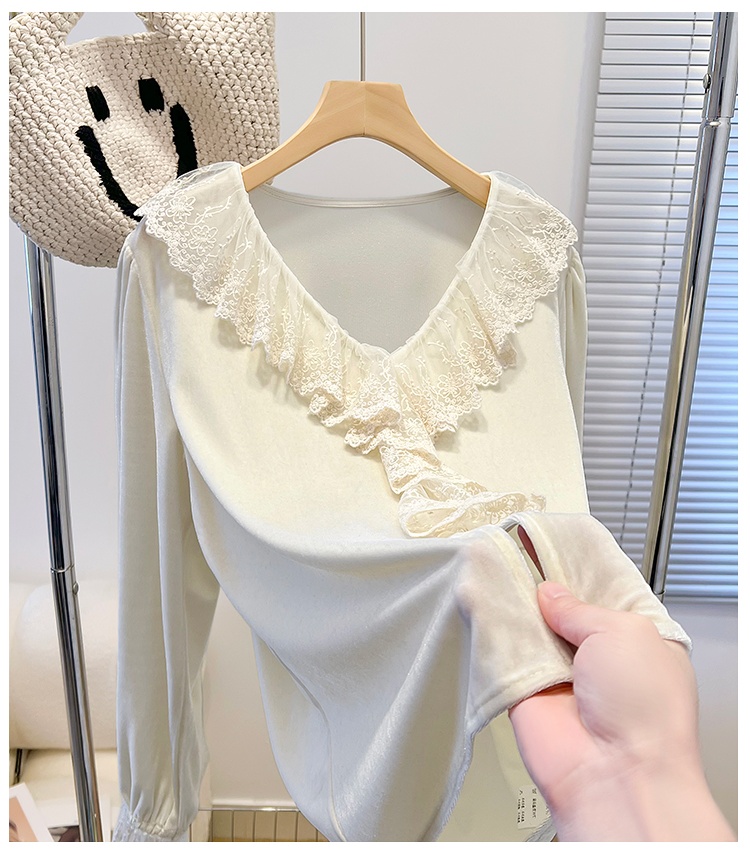 Tender niche shirt France style lace tops for women