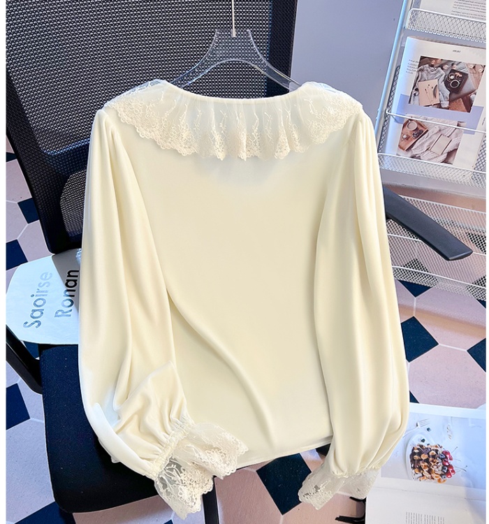 Tender niche shirt France style lace tops for women
