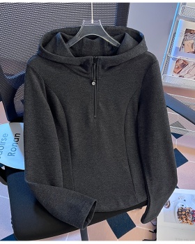 Half zip bottoming shirt Korean style tops for women